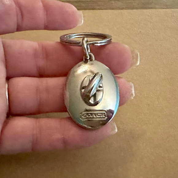 Coach Deep Purple Enamel Oval Valet Keychain Fob Bag Charm - Picture 8 of 11